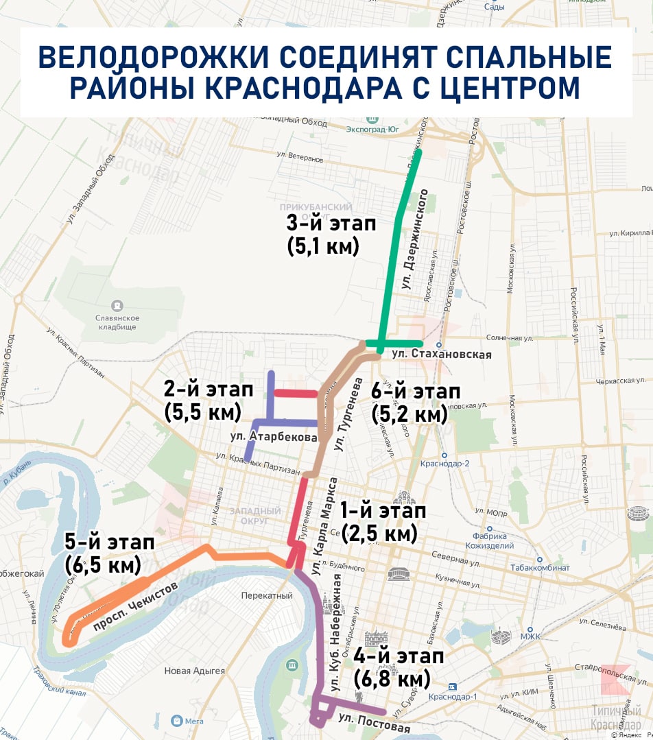 Велодорожки соединят спальные районы Краснодара с центром