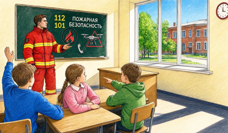 Спасатели Краснодара провели для школьников уроки пожарной безопасности